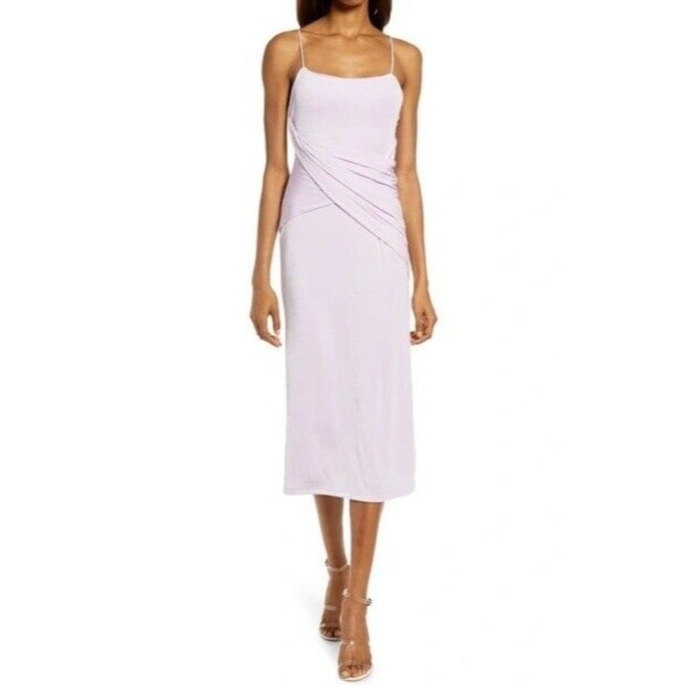 SIGNIFICANT OTHER Evelyn Draped Jersey Midi Dress in Lilac AU 8 / US Size 4 NWOT